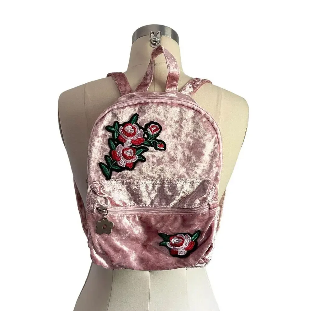 Vintage Limited Too Floral Velvet Backpack: Y2K, 2000s